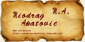 Miodrag Apatović vizit kartica